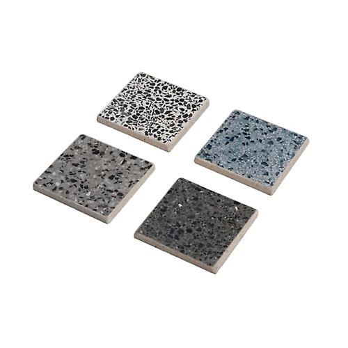 Terrazzo Cork Backing Travertine Stone Coasters Set