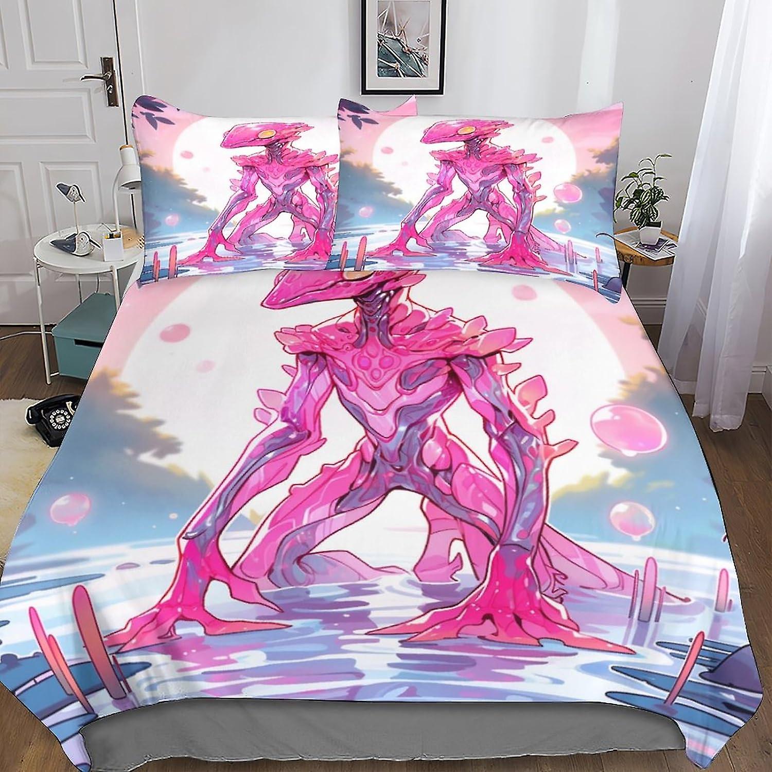 Water Monster Troosterhoes 3D Print Beddengoed Set Decoratieve 3-delige set Vreemde vormen Dekbedovertrek Set Sprei met kussensloop Soft Microfib