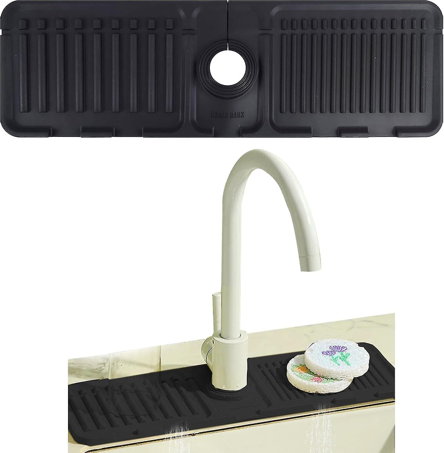 Faucet Sink Splash Guard - Silicone Drying Mat for Kitchen Bathroom Counter