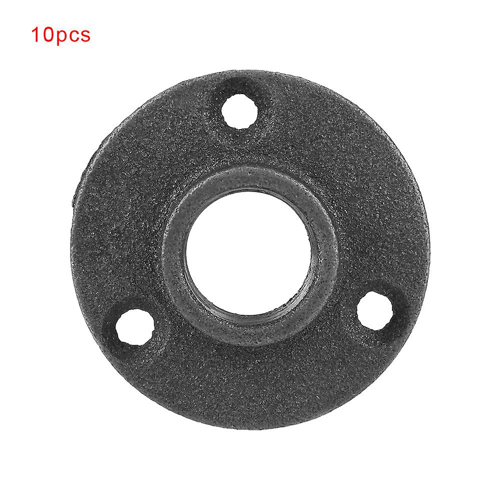 10Pcs Malleable Cast Iron Floor Flange, Standard Floor Flange BSP Threaded Fitting Pipe Antique Wall Flange(DN20 3/4‘’) 8EVRB