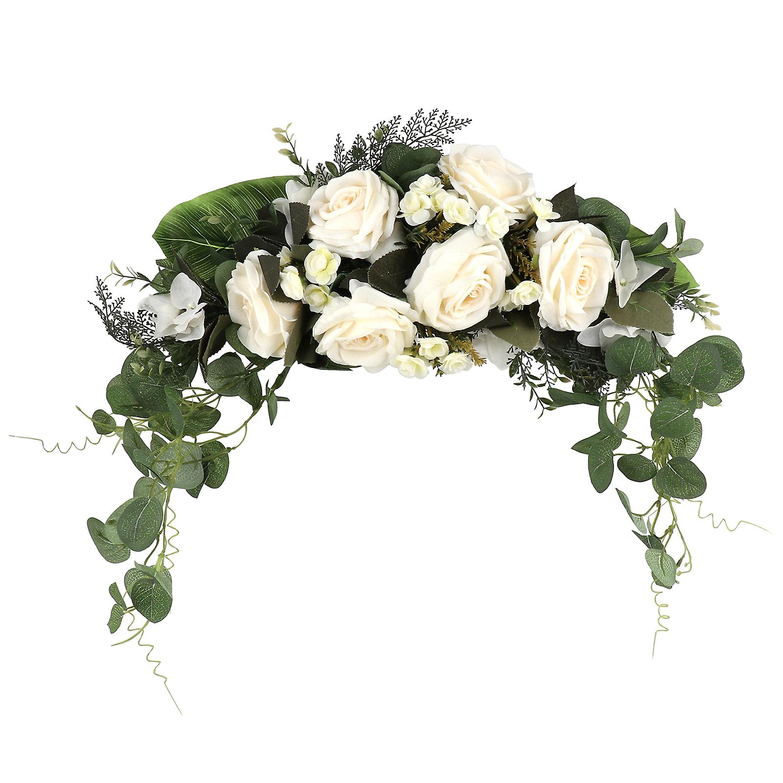 Artificial Flowers Swag 60cm Bendable White Rattan Silk Cloth