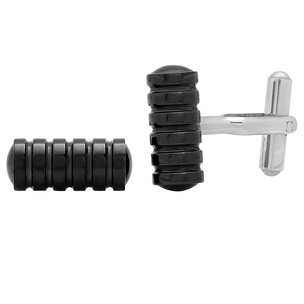 ステンレススチールメンズブラックグルーブカフスカフスカフスリンクスメンズ