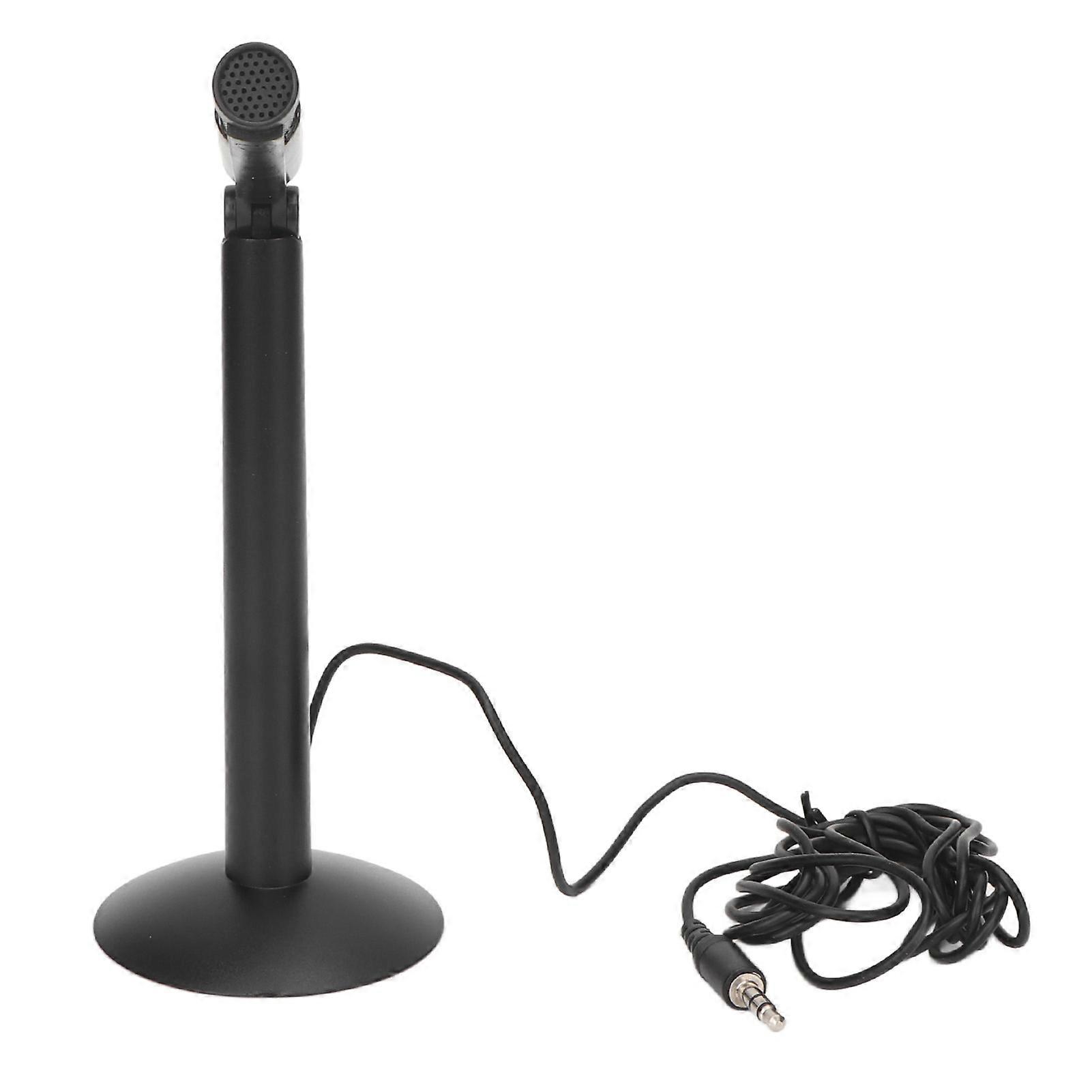 Desktop Computer Mic Adjustable Bracket Portable Foldable Condenser Desk Microphone Black