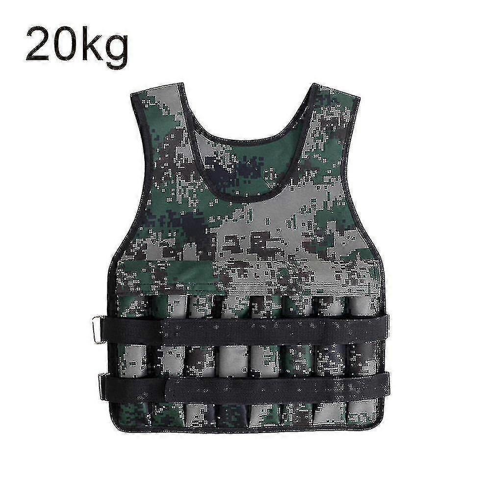20KG Laddar Vikt Väst För Boxning Styrketräning Träning Fitness Gymutrustning Justerbar väst Jacka Sand Kläder-Yvan