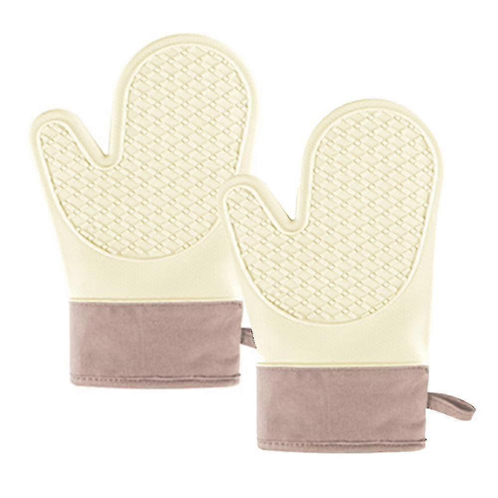Et par isolerede bage- og grillhandsker, mikrobølgeovnshandsker, silikone- og bomuldshandsker