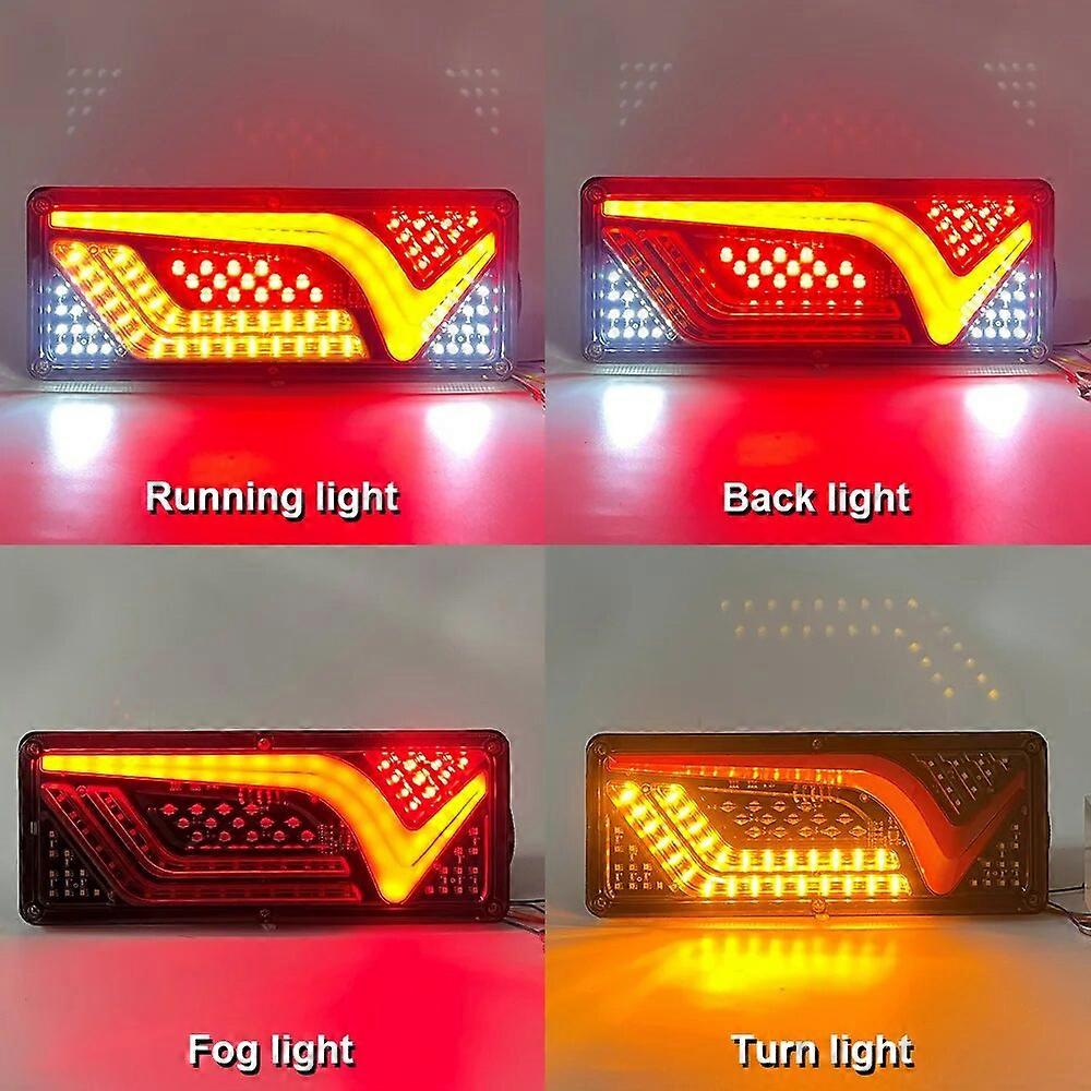 12V 24V Turn Signal Lights Truck Taillights Flashing Trailer Rear Stop Brake Reverse Tail LED Lamps For Lorry Camper Car Caravan ST1M999