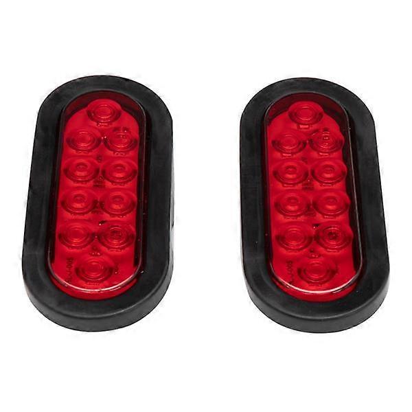 Pair of LED Waterproof Red Trailer Boat Rectangle Stud Stop Turn Tail Lights 68971