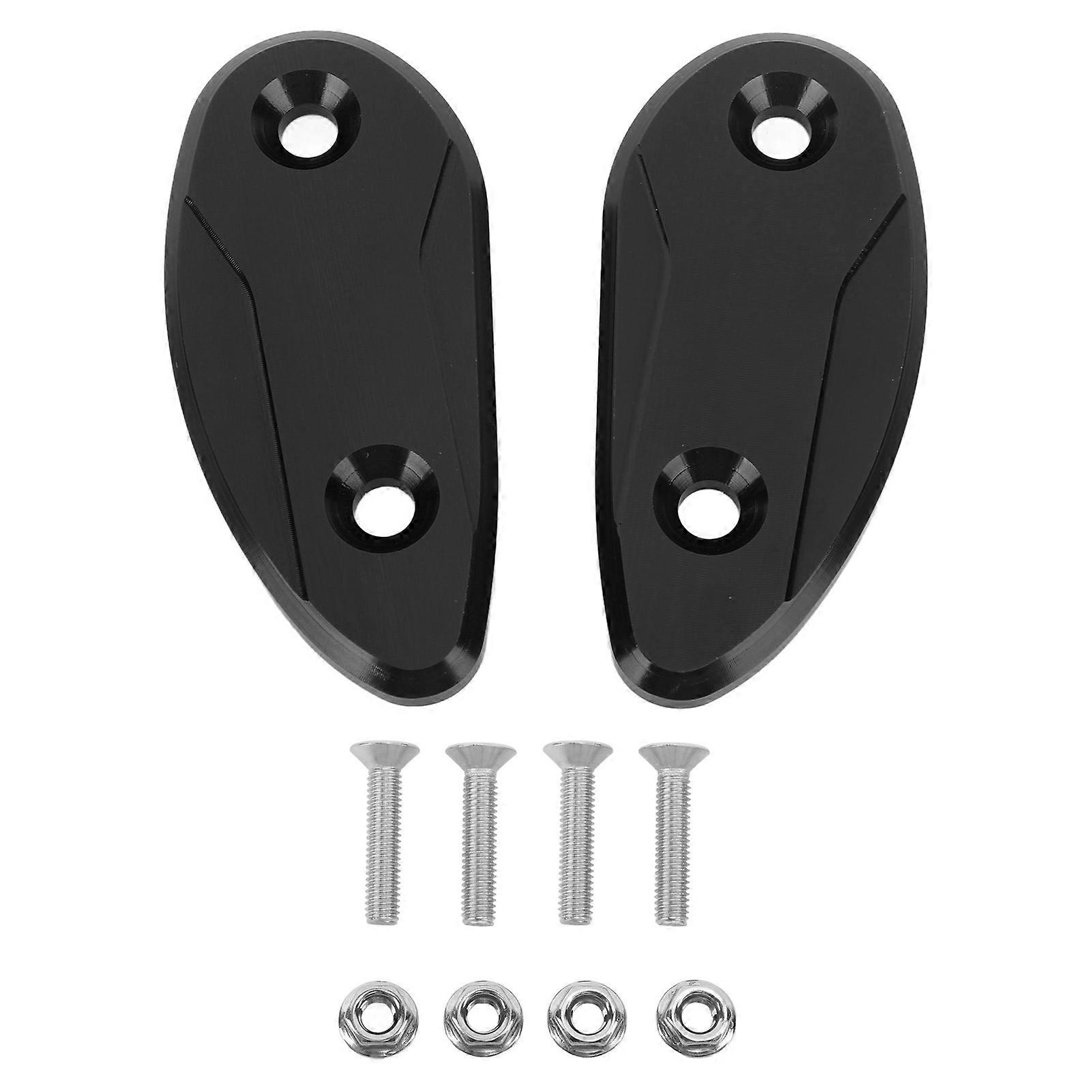 2PCS Motorcycle Rear Mirror Hole Cover Aluminium Alloy Mirror Block Off Base Plates Fit for CBR1000RR 2020 to 2023 Black E2U511