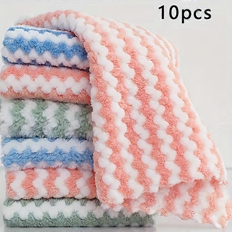 20pcs Large Coral Fleece Microfiber Dish Cloths - Ultra Soft, Absorbent, Reusable, and Machine Washable Towels for Kitchen, Bathroom, Car, and Window