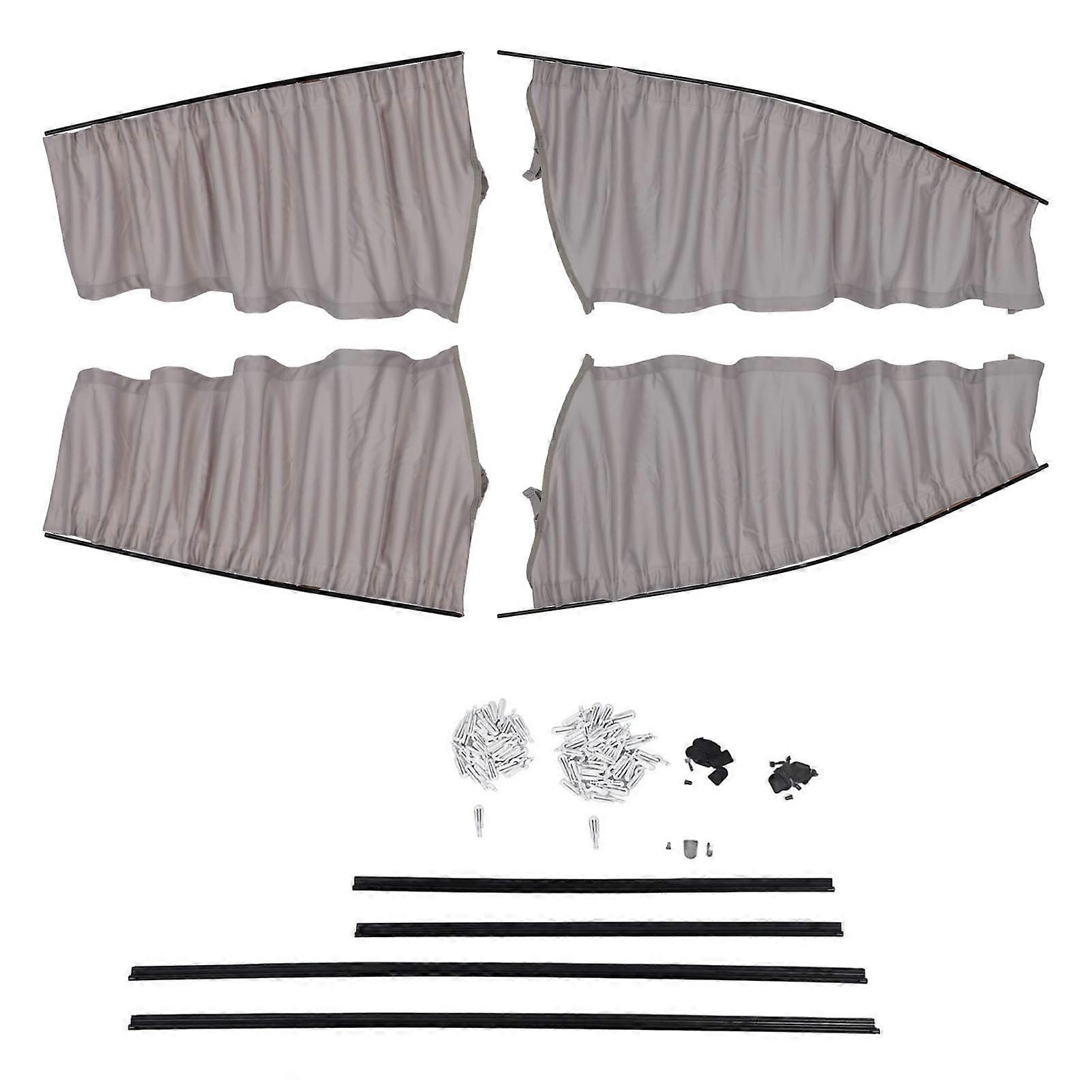 4Pcs Car Slidable Window Sun Shade Curtain UV Protection Privacy Curtain Replacement for Tesla Model 3 2017 to 2023 Gray