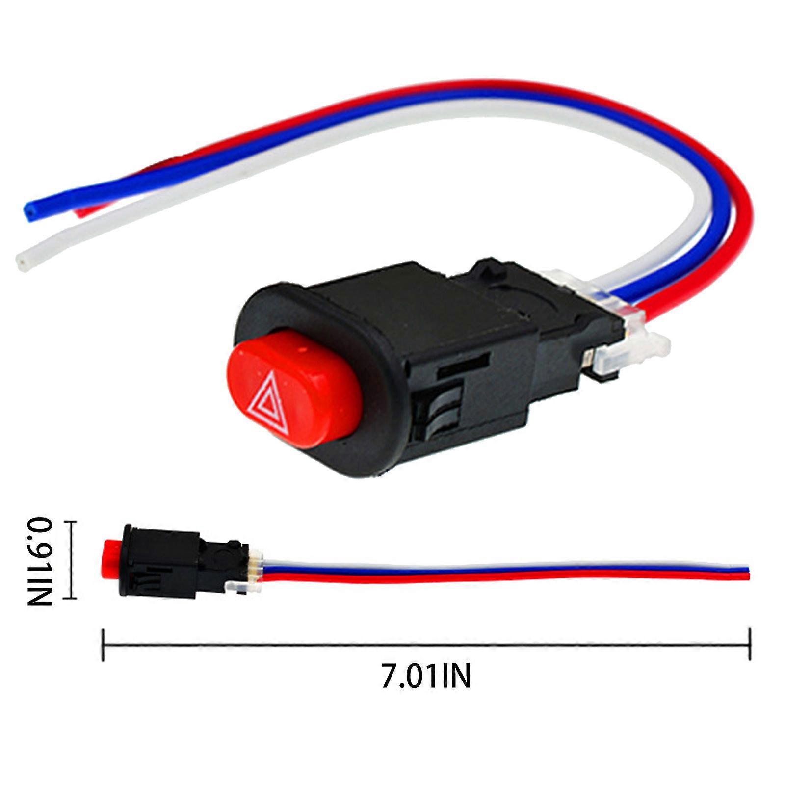 Motorcycle Double Flash Switch Hazard Light Switch Button Flash Warning Scooter Electric Vehicle Modified Emergency Signal Lamp
