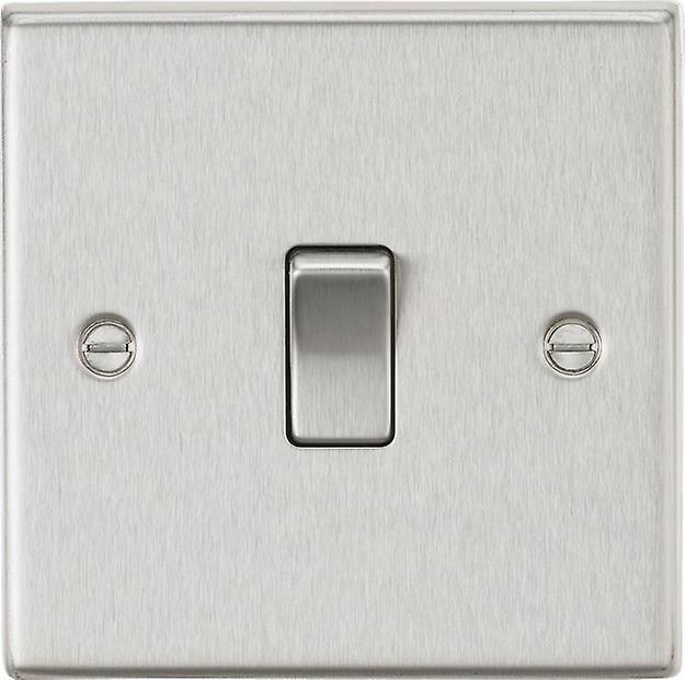 Knightsbridge 20A 1G DP Switch - Square Edge Brushed Chrome - CS834BC