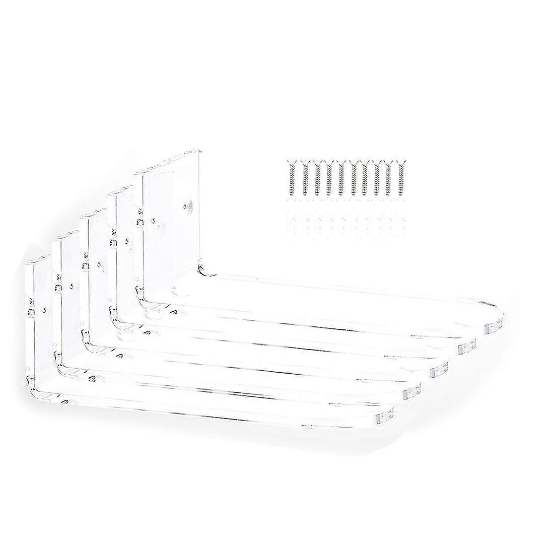 Clear Floating Sneaker Shelves (Wall Mounted) for Displaying Shoes (Set of 5)