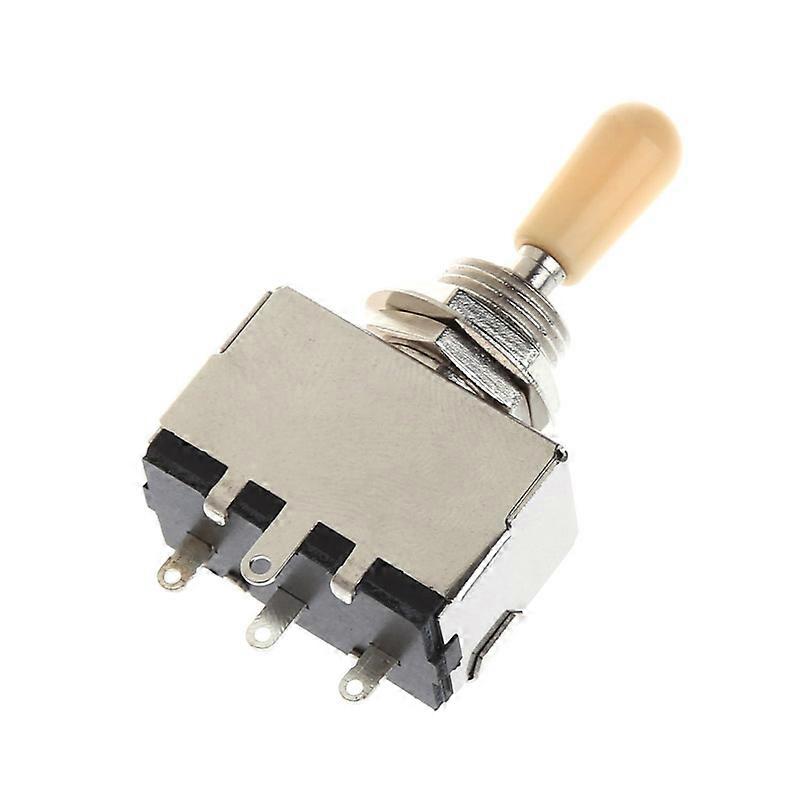 3 Way Closed Toggle Switch Box Style Chrome For Electric Guitar Cream Knob