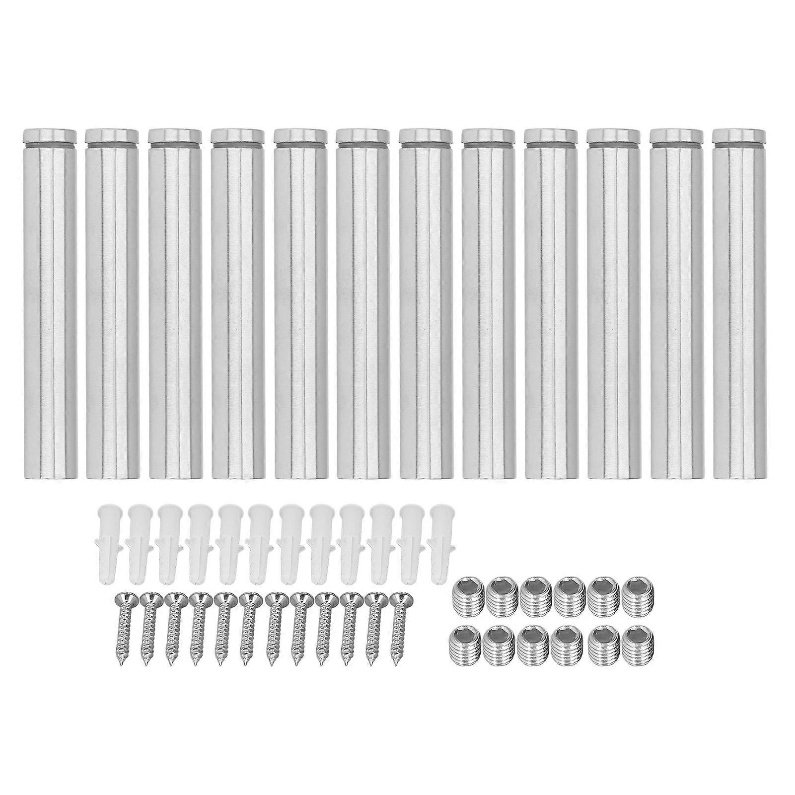 12 Ensembles En Acier Inoxydable Entretoise Vis Publicité Clou Fileté Insert Supports Kit 19x120mm