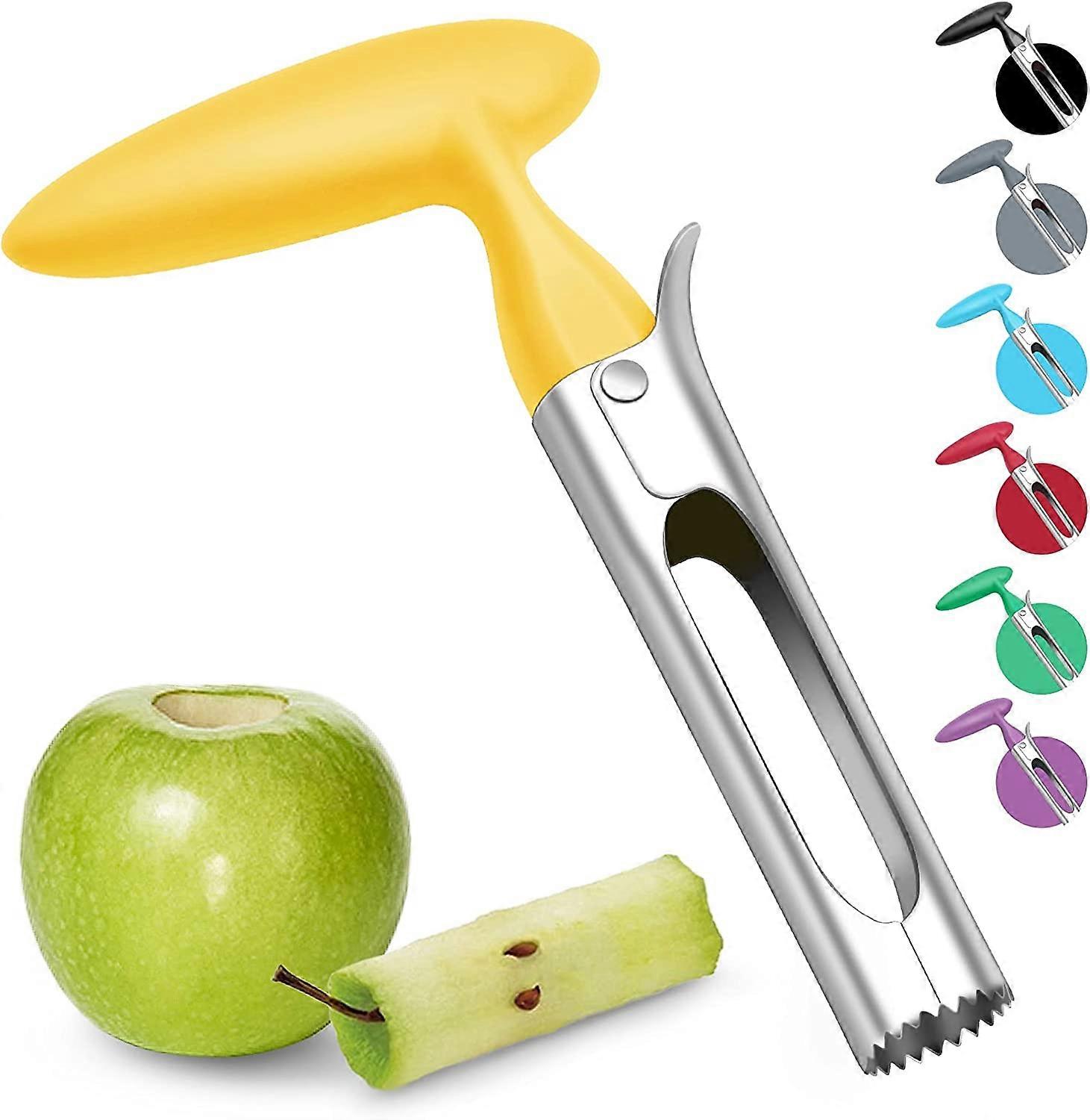 Apple Corer, Apple Corer With Abs Handle And Stainless Steel Serrated Blade, Core Corer, Yellow