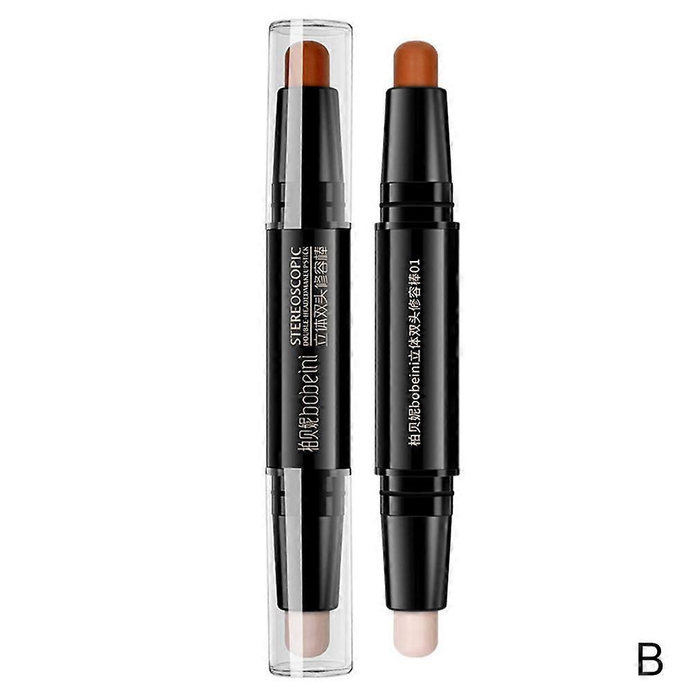 Dual-Ended Contour Stick 2-in-1 Highlighter & Shaper Waterproof Long-Lasting Easy Blend for Defined Nose & V-Shape Face