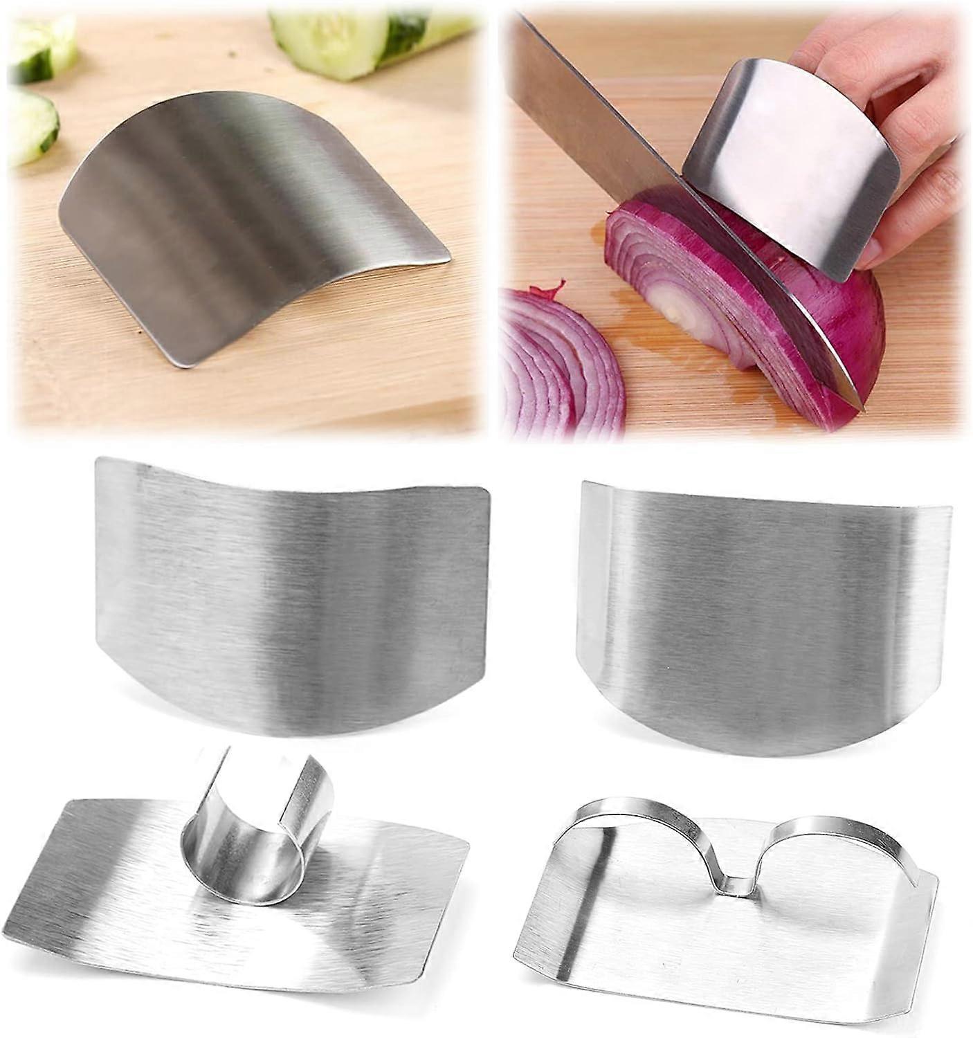 Finger Guard Kök Finger Handskydd Rostfritt stål Kniv Ring Hacka Metall Skärning Säker Skydd Matlagning Säkerhet Handskydd för kök Mea