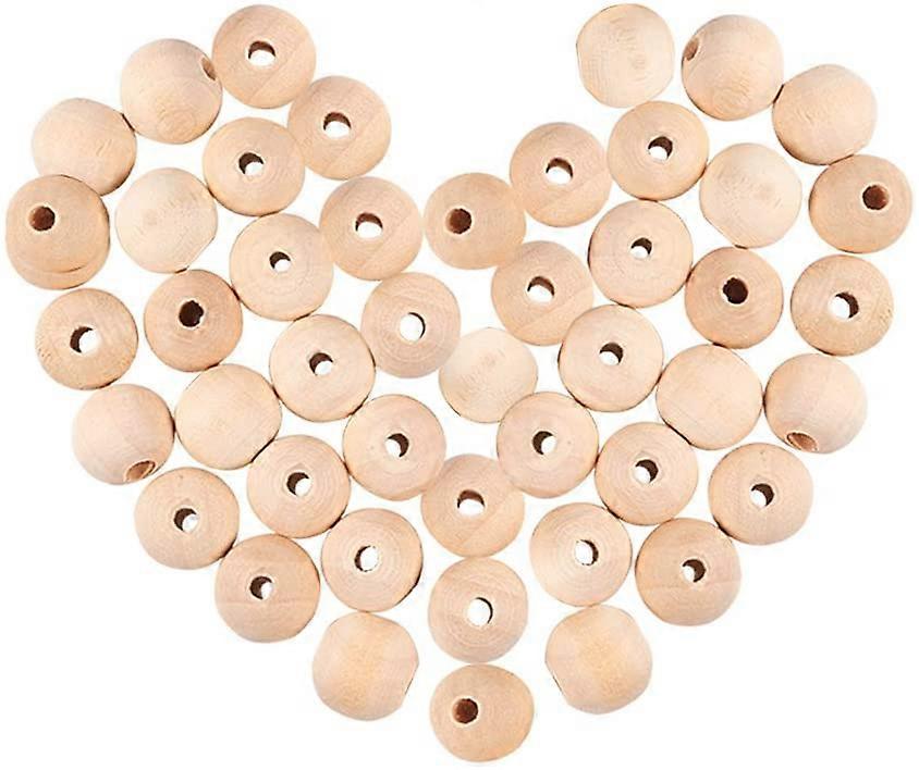 200Pcs 14mm (11/20 Inch) Natural Unfinished Wood Spacer Beads Round Ball Wooden Loose Beads for Crafts DIY Jewelry Making