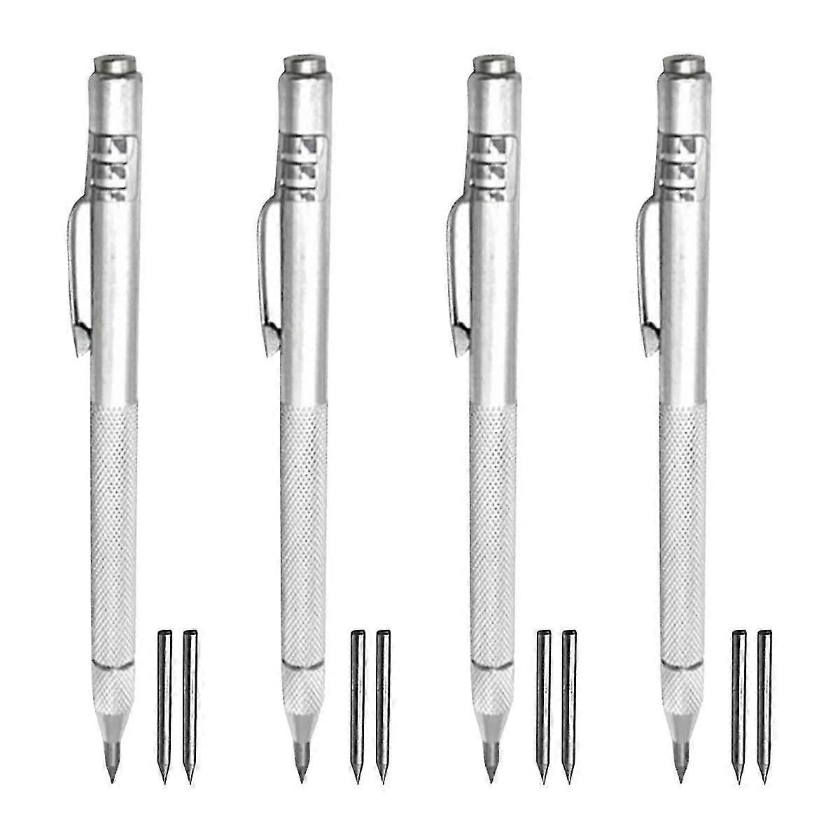 4pcs Tungsten Carbide Scriber, With Magnet, Aluminum Engraving Pen, With 8 Replacement Marking Head