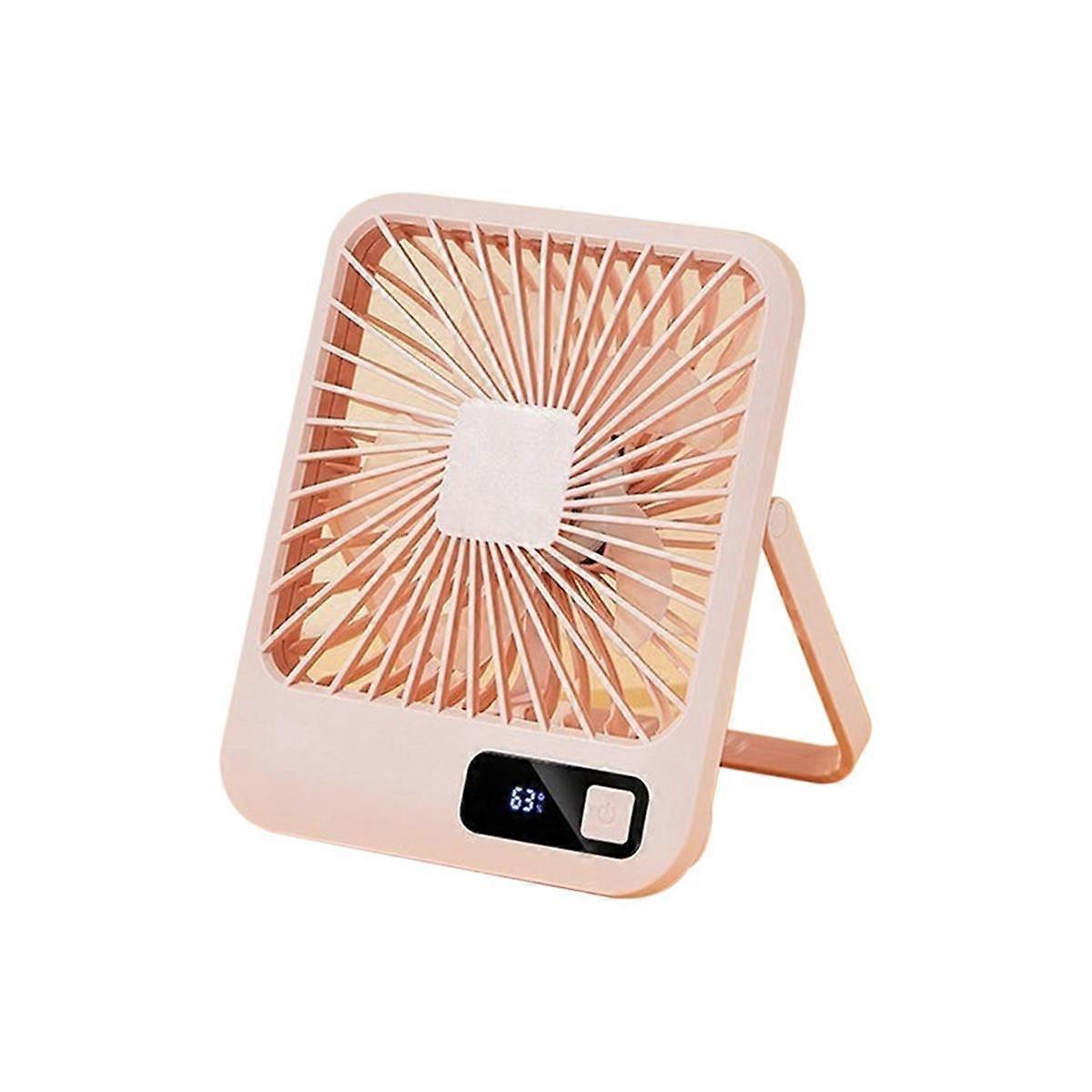 Desktop Small Fan Multi-Power Office Thin and Charging Model Foldable Brushless Portable Pink