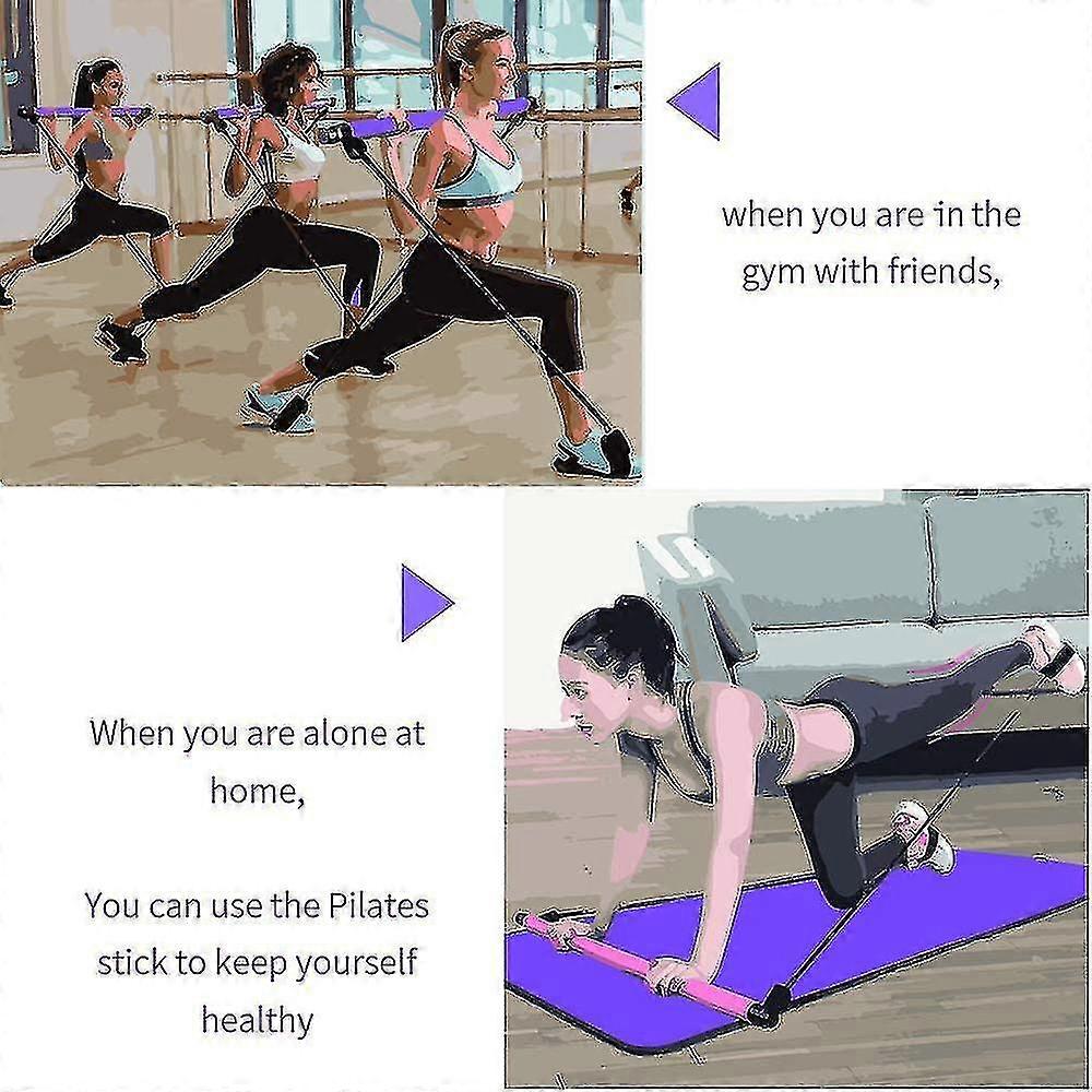 Portable Pilates Bar Kit With Resistance Bands-adjustable Strap Length Z