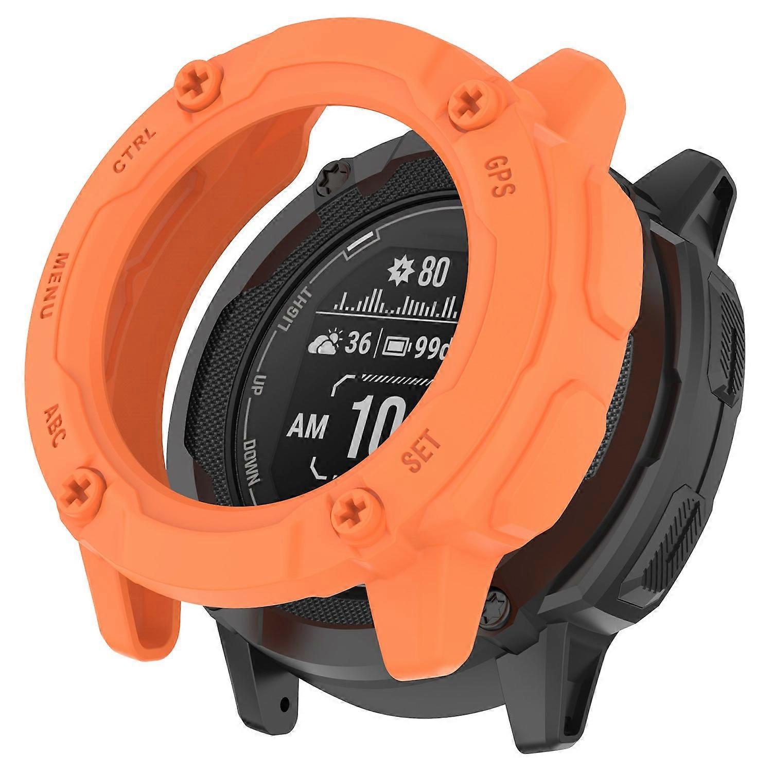 Fallskyddande TPU-fodral för Garmin Instinct 2X, snabbkoppling, sportklocka - Orange