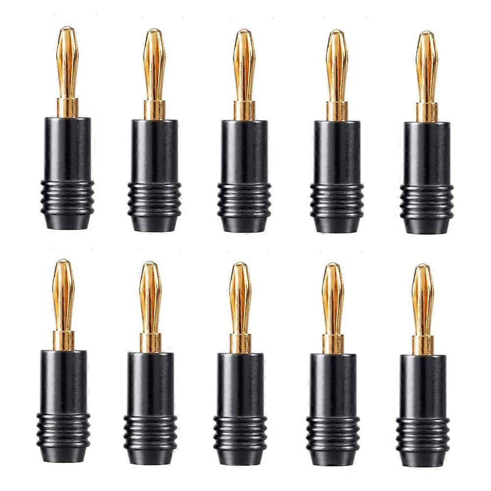 10Pcs Speaker Banana Plug Connector 4K Gold-Plated 4MM Banana Connector for Speaker Adapter Audio V