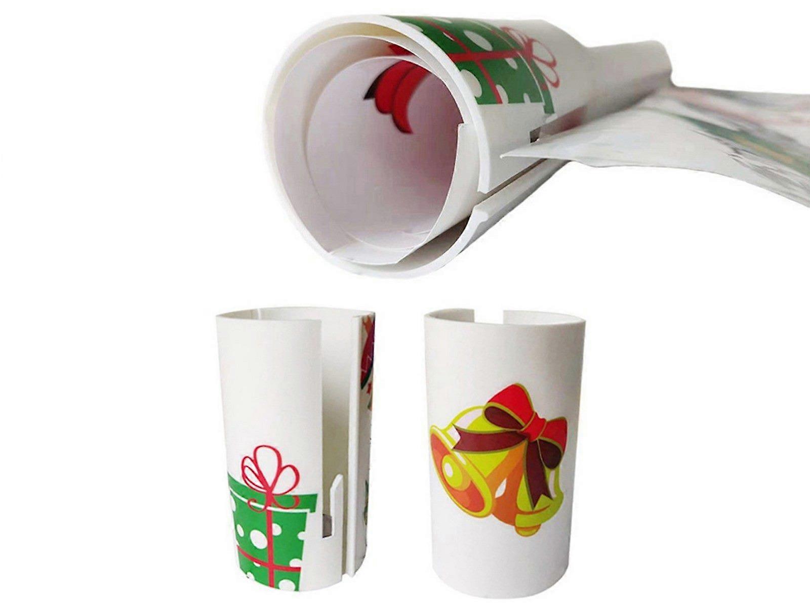 1Pc Christmas Sliding Wrapping Paper Cutter Tool White