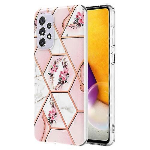 For Samsung Galaxy A73 5G Splicing Marble Flower Pattern TPU Phone Case