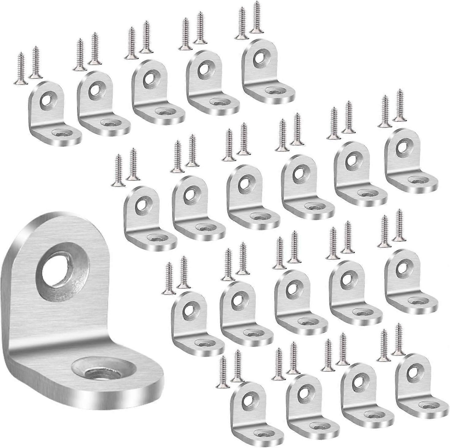 Fixing Brackets Fixing Bracket 90 Degree Right Angle 20x20mm Angle Bracket Stainless Steel Corner Bracket Corner Bracket Assembly Bracket with Screws 