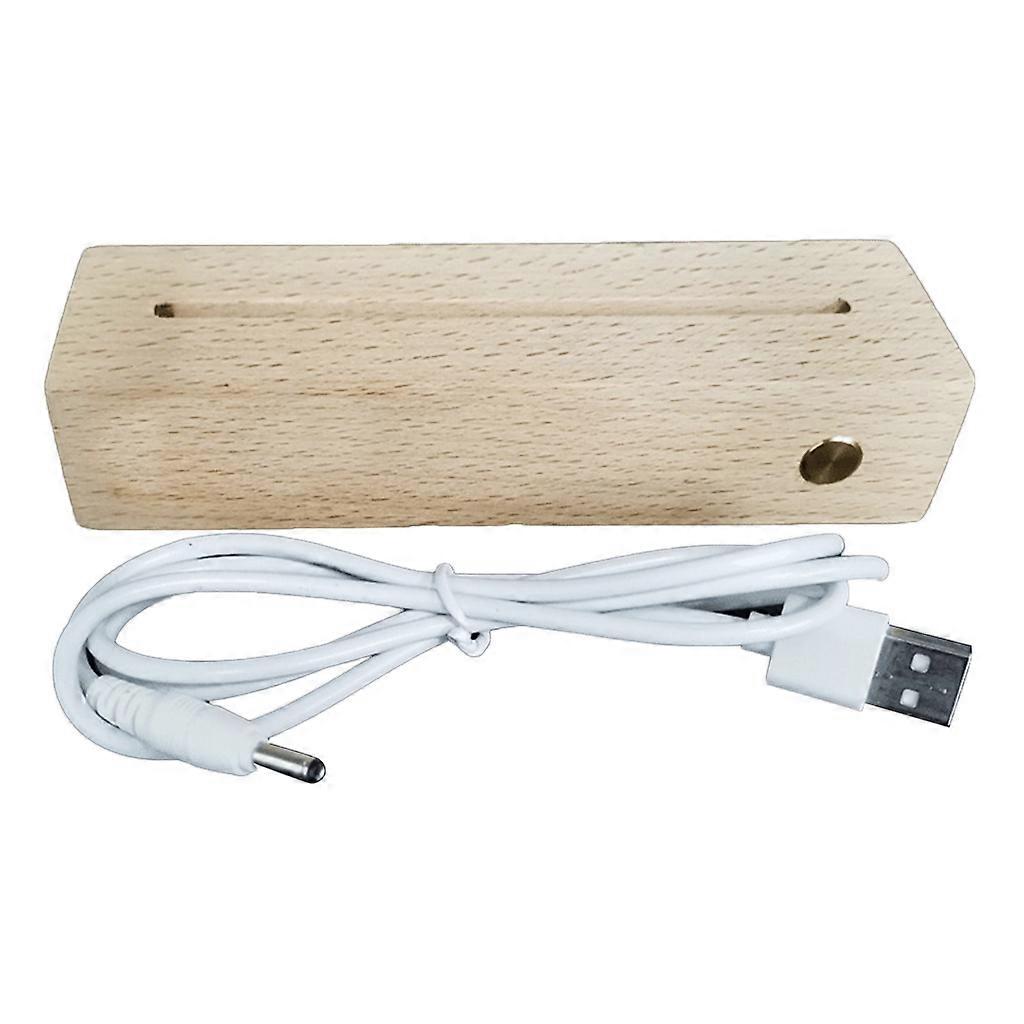 Rectangle Crystal Wooden Lighted Base Acrylic Warm Light LED Light Display Base