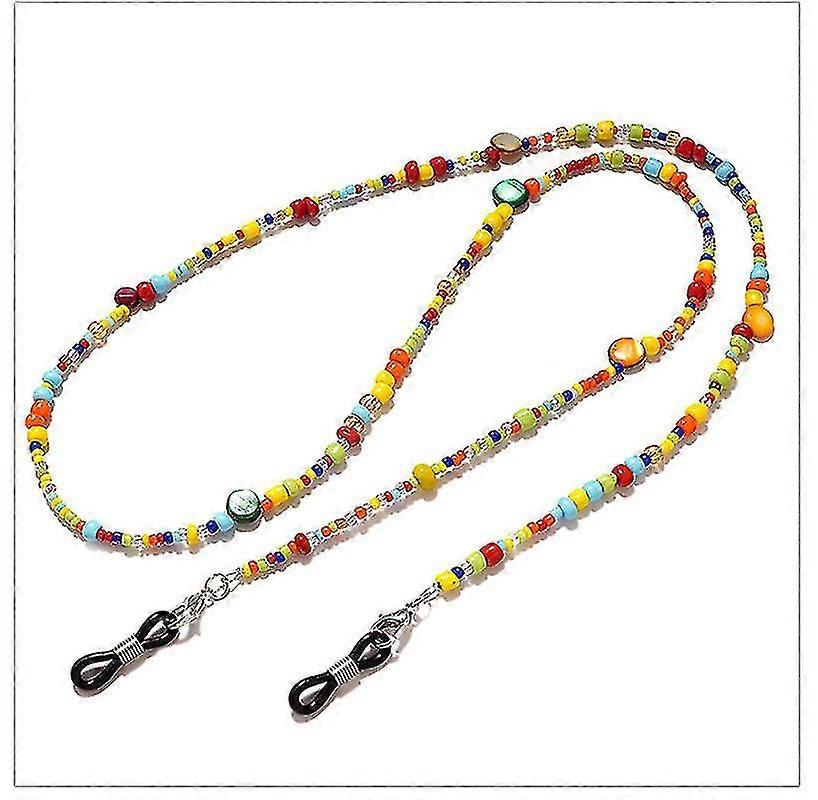 Brillenkette Einstellbare Gummi- Mit Bunte Perlen