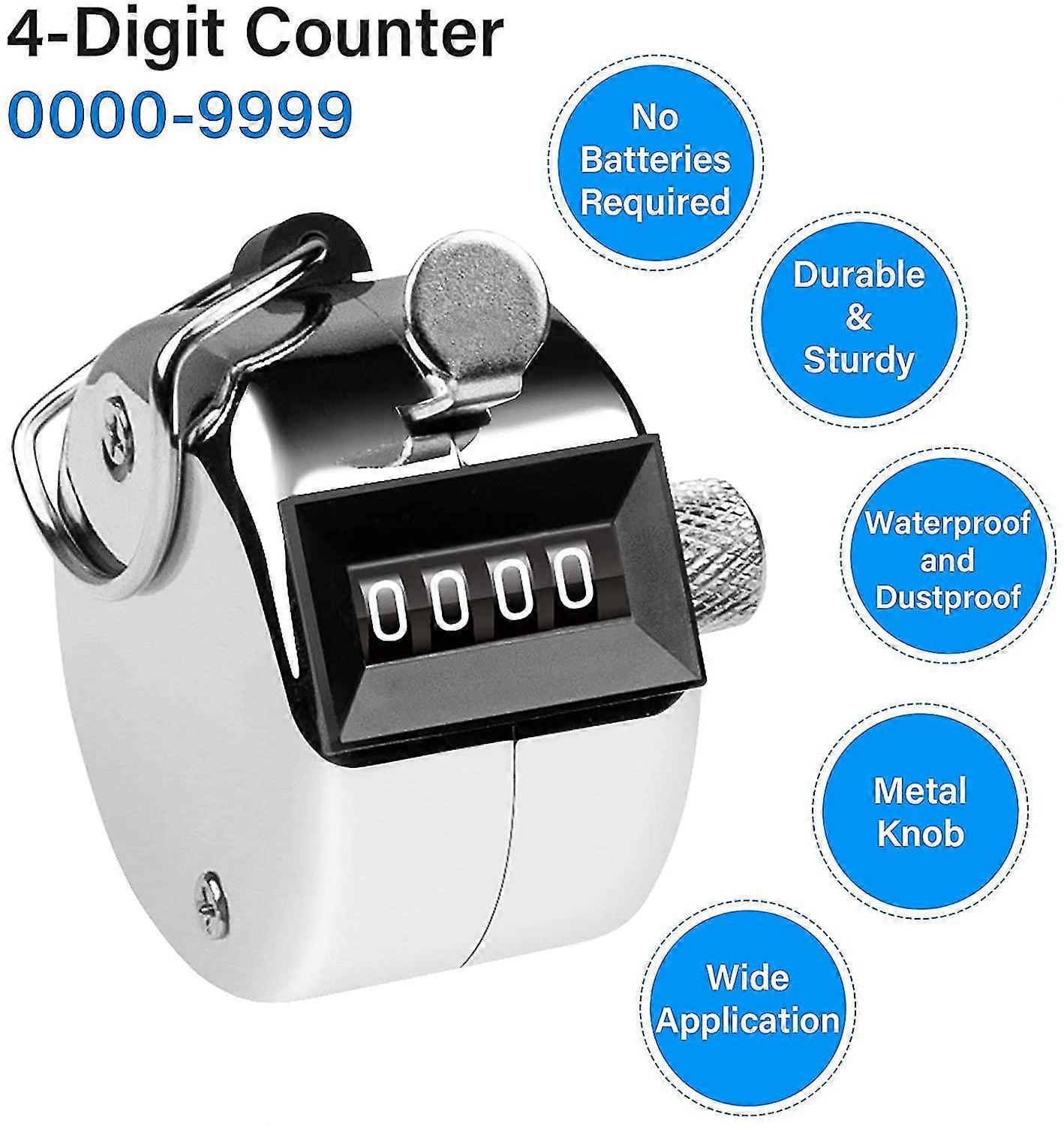 Tally Counter, 4-digit Clicker Counter, Metal Hand Tally Counters Clicker For Counting, Golf Scoring