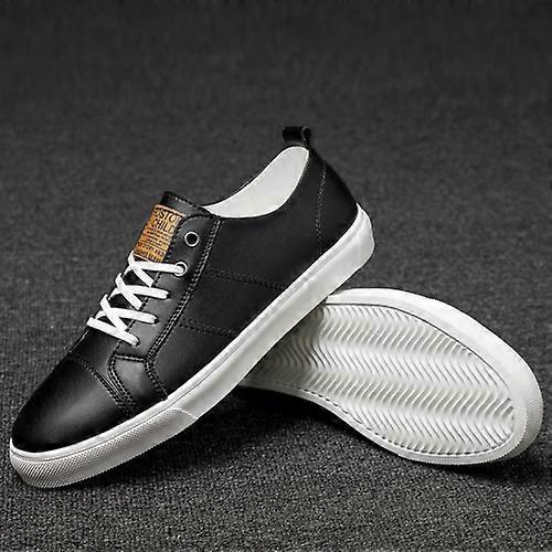 Microfiber Leather Upper Simple Solid Color Casual Shoes for Men
