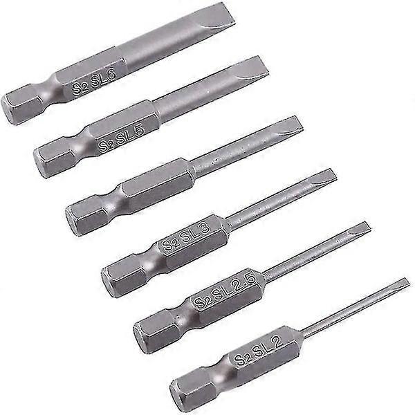 Flat Head Slotted Screwdriver Bits Set Hexagonal Slotted Screwdriver Bits (6 Pie