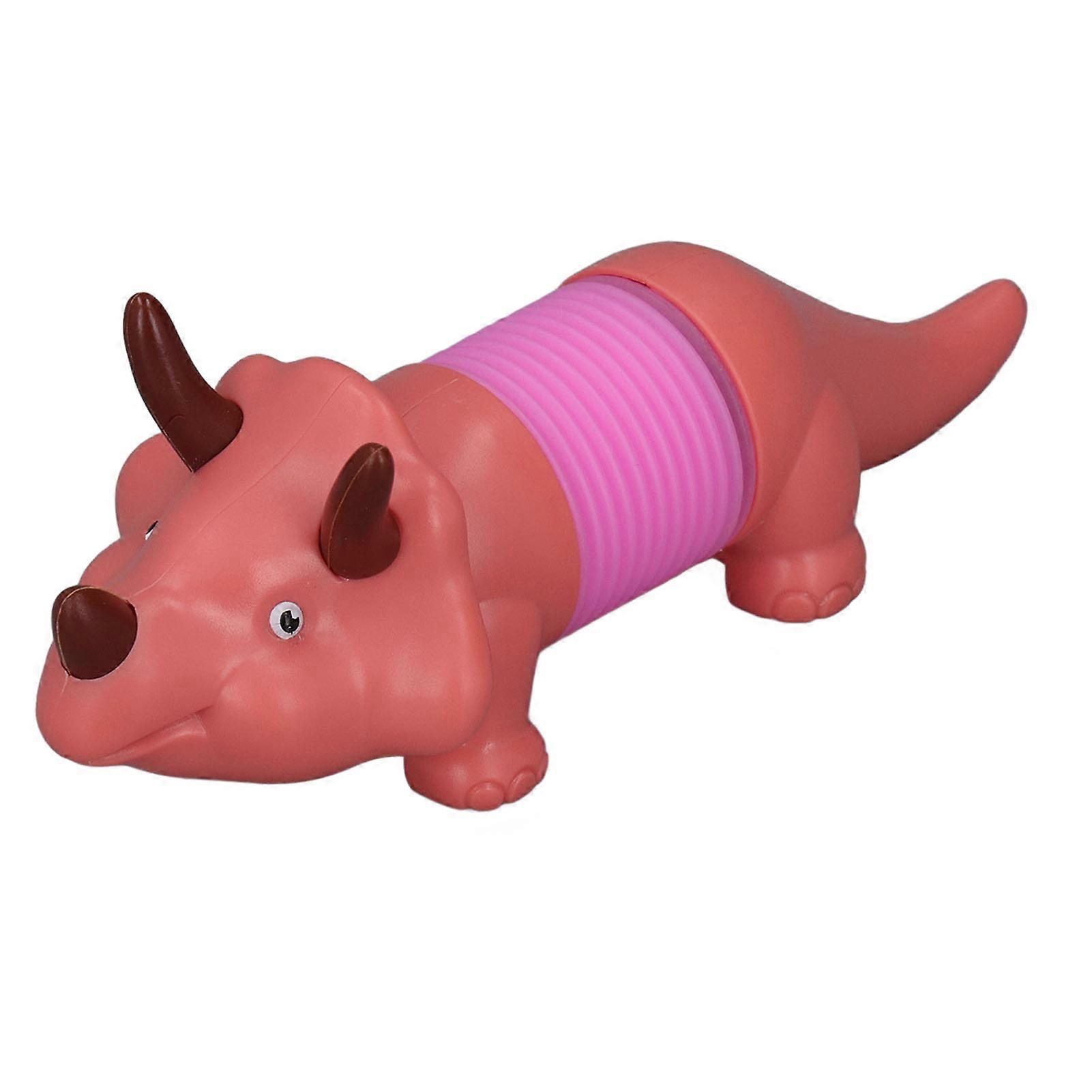 Stretching Dinosaur Toy Fun Functional Durable Plastic Twistable Dinosaur Stress Relief Toy with Light Red