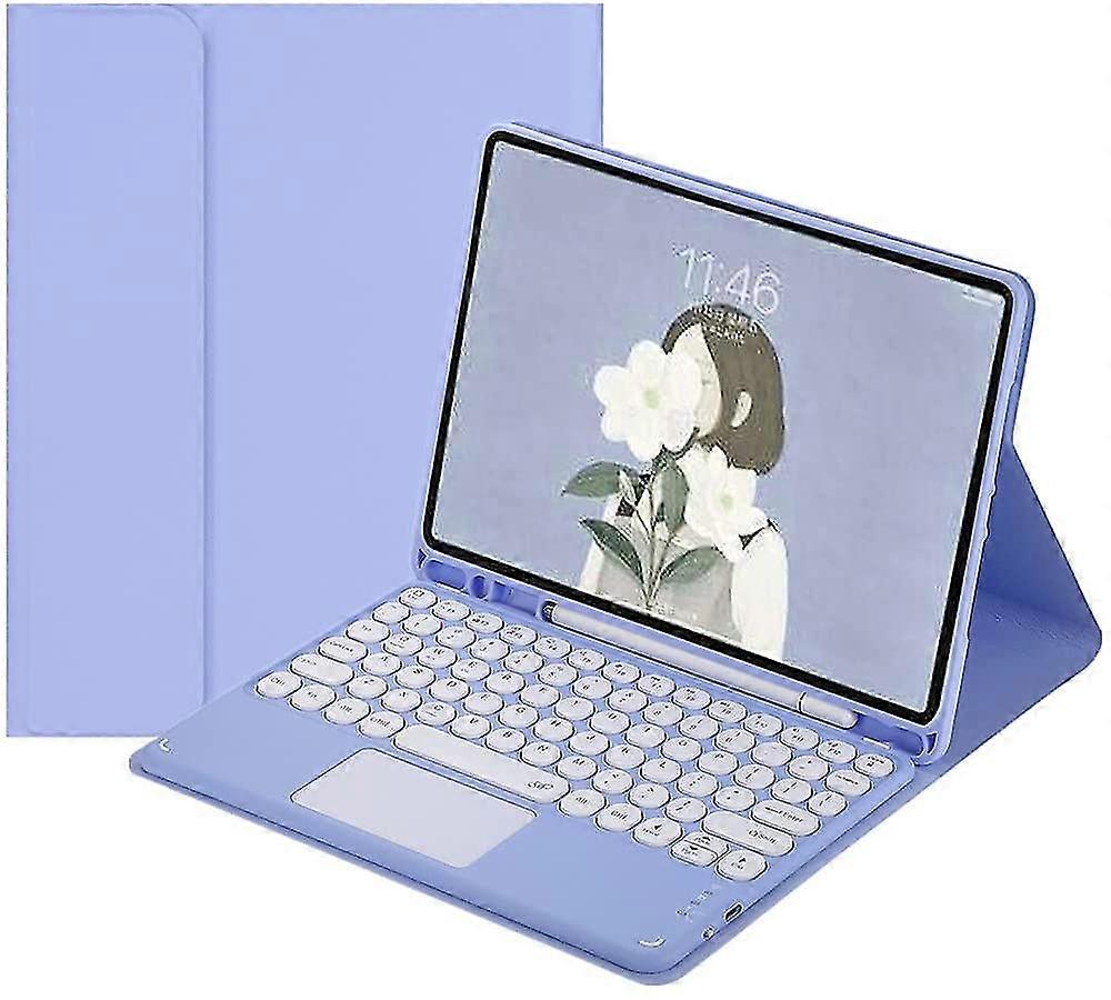 Galaxy Tab S6 Lite 10.4 inch 2020 Model Sm-p610 Sm-p615 Husa de tastatura cu Touchpad Cute Round Key Color Keyboard Detasabil Bluetooth Touch Keyboard 