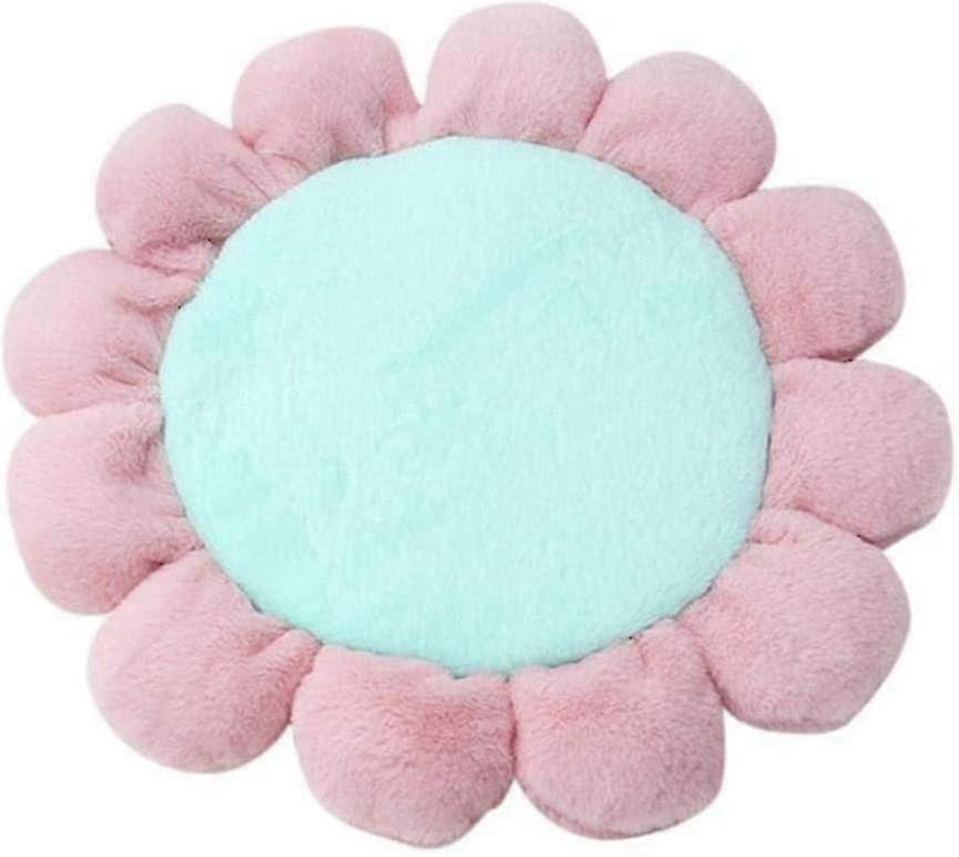 Pet Bed Flower Shaped Plush Cat Bed Warm Cat Nest Soft Puppy Cushion Cat Basket Round Bed (shikai)-HYJ