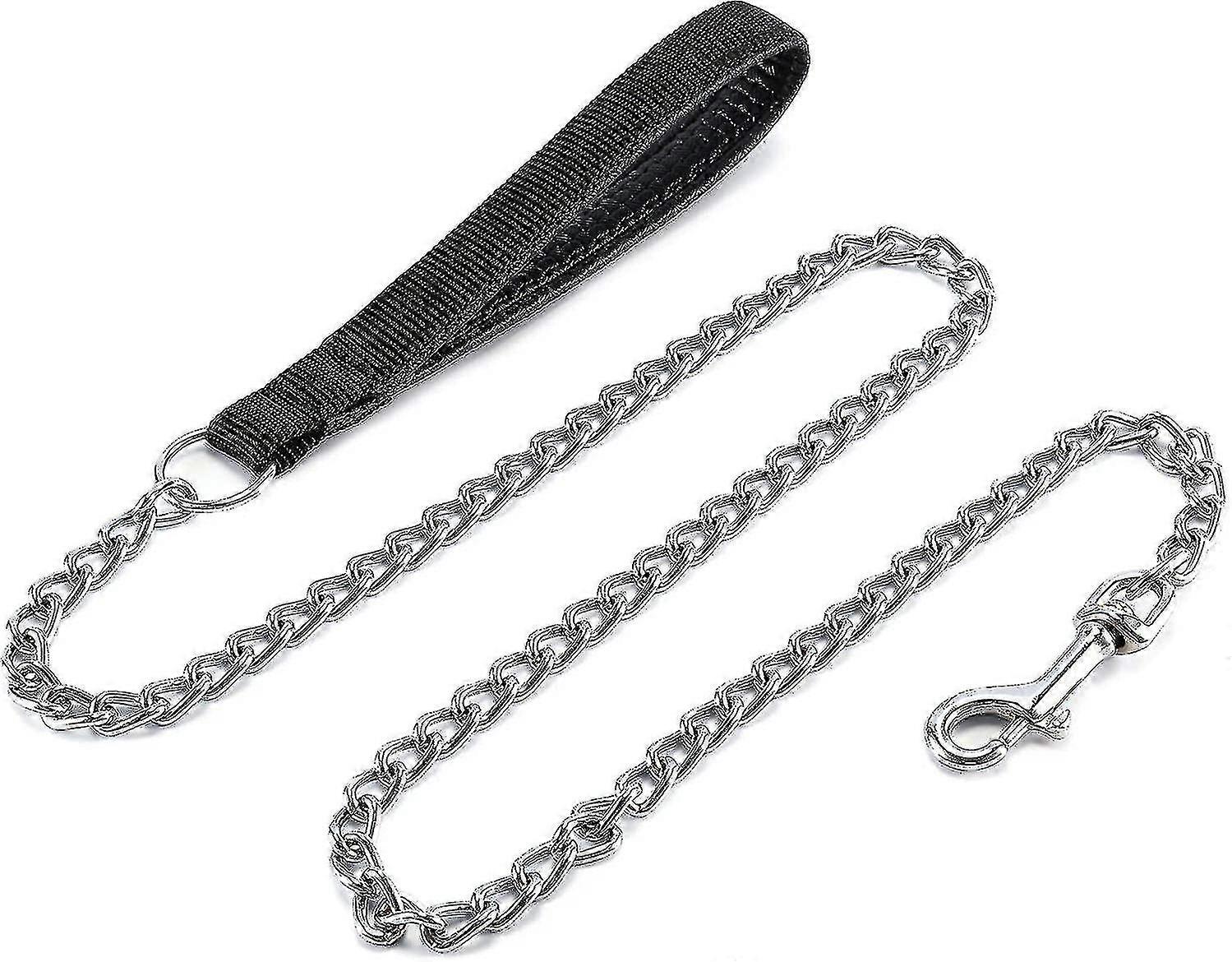 Metal Dog Leash, Heavy Duty Chew Proof Pet Leash Chain With Padded Handle For Large Medium Size Dogs,4.0mm X 6 Foot(pack Of 1)