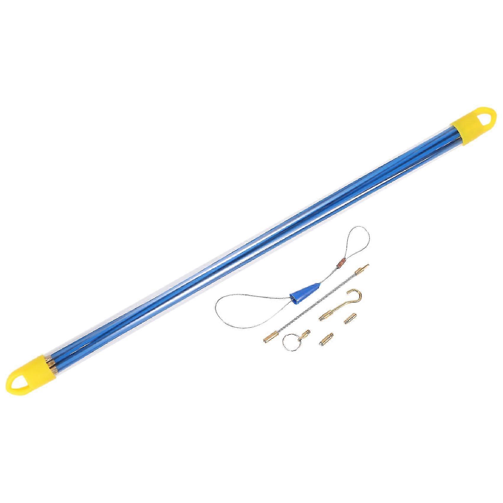 Fish Tape Rods 5.8m Fiberglass Electrical Cable Threader Running Puller In Case 10rods X 58cm, Blue