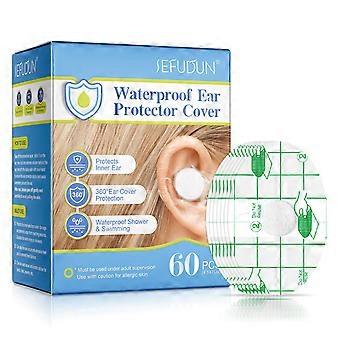 Waterproof Ear Protection Sticker, 60PCS Ear Covers for Shower,Ear Protectors Waterproof Disposable Ear Covers for Shower and Swimming