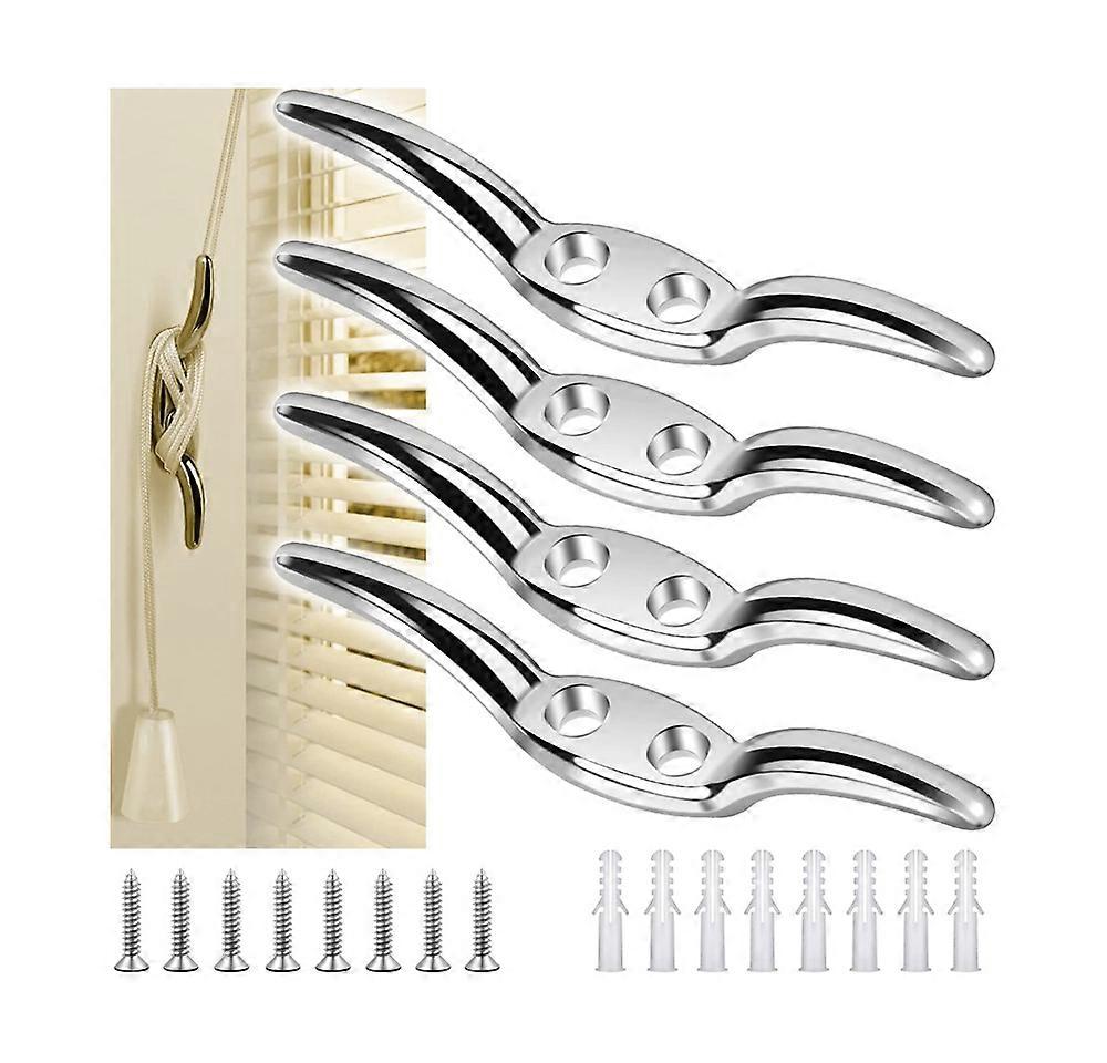 Set of 4 Metal Roller Hooks 66mm Blind Curtain Pull Cord Hook Curtain Fixing Hook
