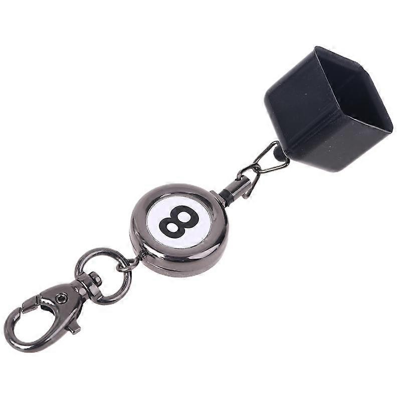 Portable Retractable Billiards Snooker Pool Cue Chalk Holder Drawing Keys Chain Keyrings with Number 8 Practical Tool