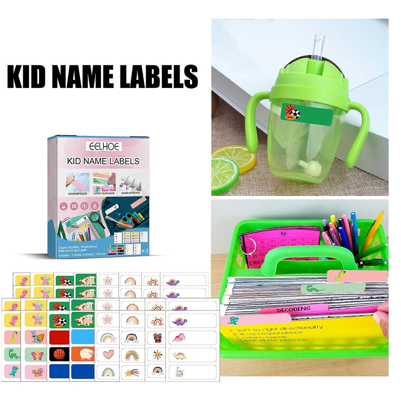 128pcs Children Self  Laminating Waterproof Name Labels