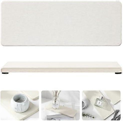2PCS Bathroom Sink Vanity Trays, Water Absorbing Diatomite Stone Quick Drying Mat for Kitchen Counter, Dish Rack Soap Dispenser Sponge Holder Caddy Or