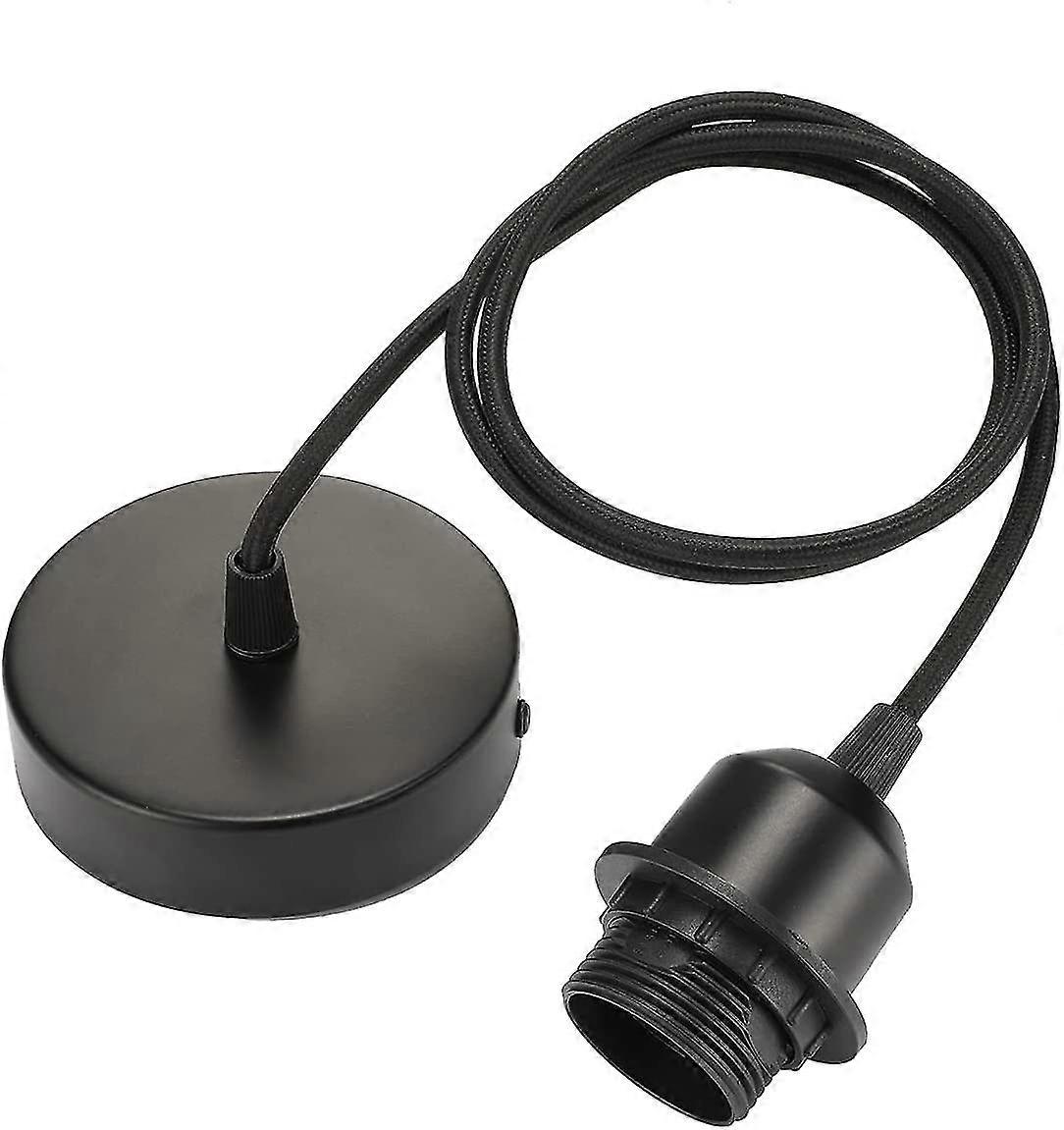 pcs e27 vintage light bulb socket with 100cm cable and fixing ring retro ceiling light fixture socket- black2 pcs