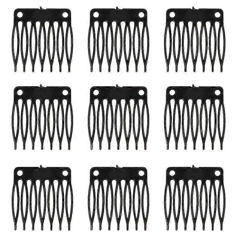 50pcs Wig Accessory Wig Net Clip Plastic Wig Fixing Accessories (black)