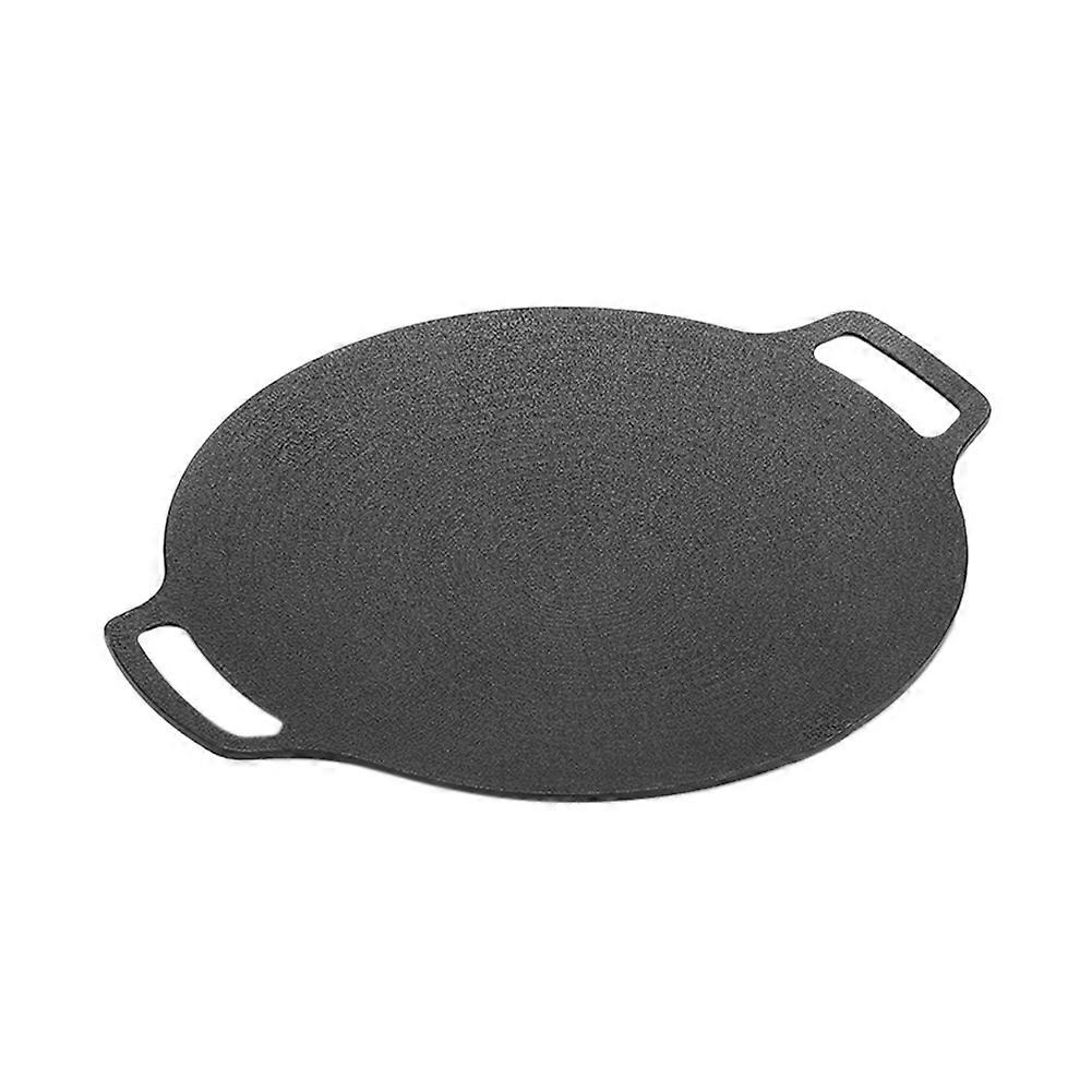 35cm Thick Cast Iron Frying Pan Flat Pancake Griddle Non-Stick Bbq Grill Induction Cooker Open Flam