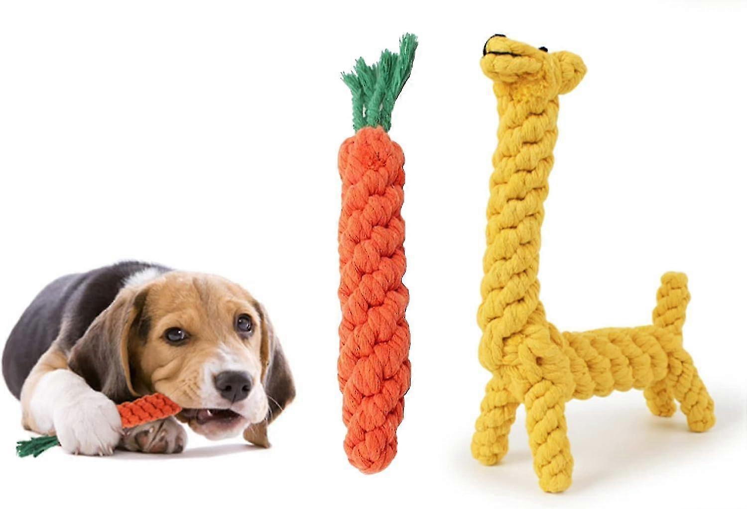 2 Pcs Interactive Dog Toys Cotton Rope Knot, Puppy Chew Toy For Small And Medium Dogs, Dog Rope Chew Toys For Puppies Teething, Training